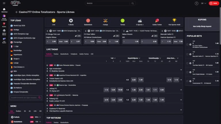 Casino777.lv Totalizatora ekrānšāviņš 3
