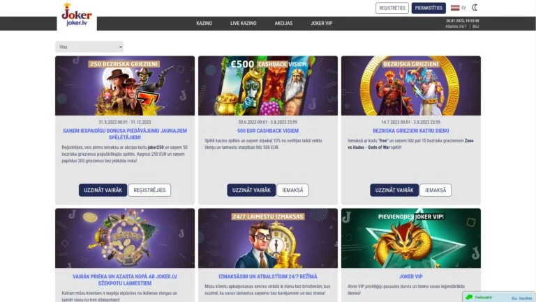 3 Joker.lv Kazino akcijas un piedāvājumi ekrānšāviņš 3