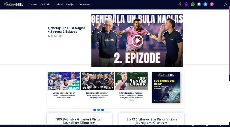 Williamhill-wh-tv-ekransavins 3 Williamhill.lv tv lapas ekrānšāviņš 3